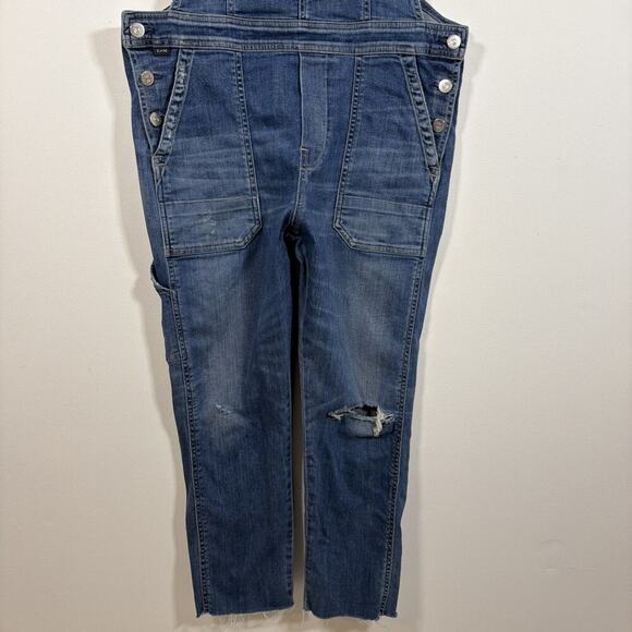Citizens of Humanity Anthropologie Denim Jean Bib Overalls Small Distressed - Picture 5 of 13